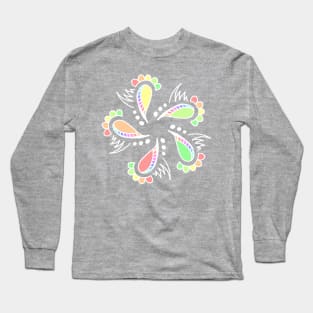 Whimsical Floral Abstract Design Long Sleeve T-Shirt